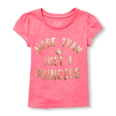 Toddler Girls Short Sleeve Foil 'More Than Just A Princess' Graphic Tee