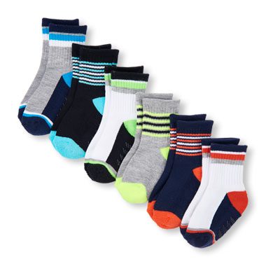 Toddler Boys PLACE Sport Mixed Striped Cushioned Midi Socks 6-Pack