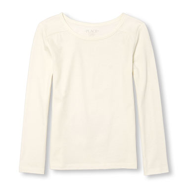 Girls Long Sleeve Solid Layering Top