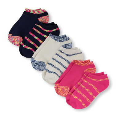 Girls Space-Dye Super-Soft Ankle Socks 6-Pack
