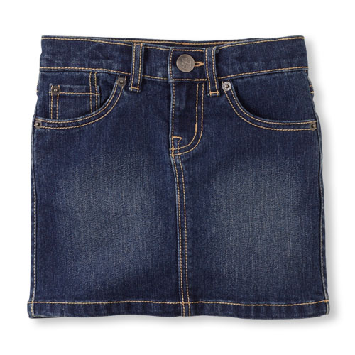Girls Five-Pocket Denim Skirt