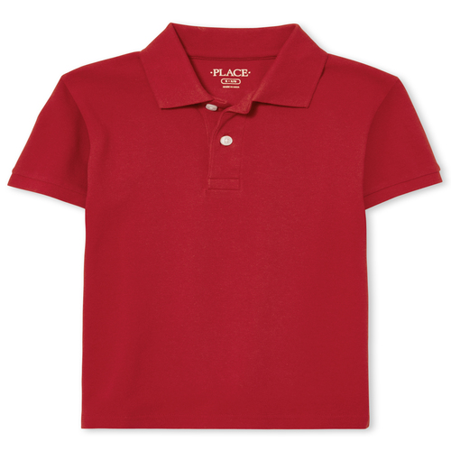 Boys Short Sleeve Solid Pique Polo