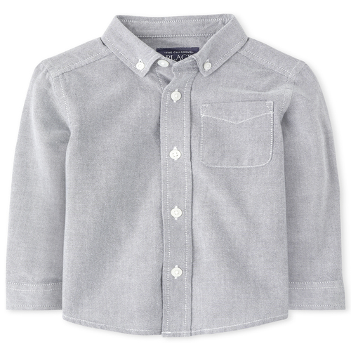 

s Toddler Boys Oxford Button Down Shirt - Gray - The Children's Place