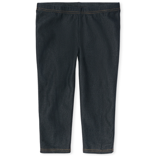 Girls Denim Knit Capri Leggings