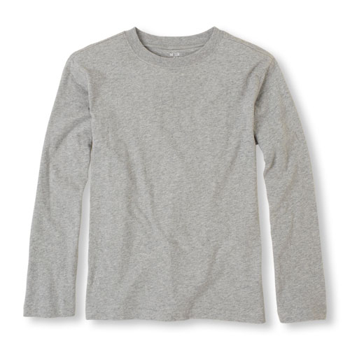 Boys Boys Long Sleeve Basic Tee - Gray T-Shirt - The Children's Place