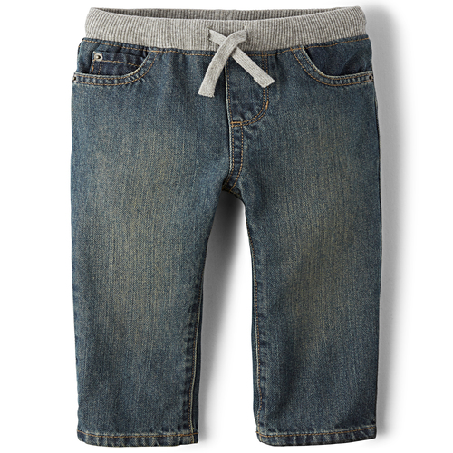 Baby And Toddler Boys Pull-On Straight Jeans - Aged Stone Wash