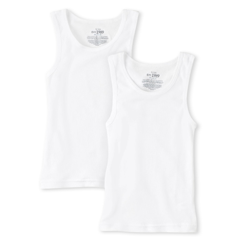 

Boys Boys Uniform Tank Top 2-Pack - White - The Children's Place