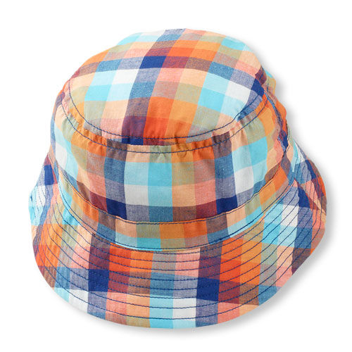 checked bucket hat