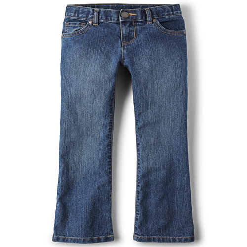 Girls Basic Bootcut Jeans - Medium Stone Wash
