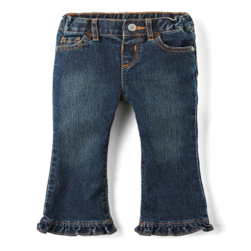 Baby And Toddler Girls Basic Ruffle Flare Jeans - Sapphire Wash