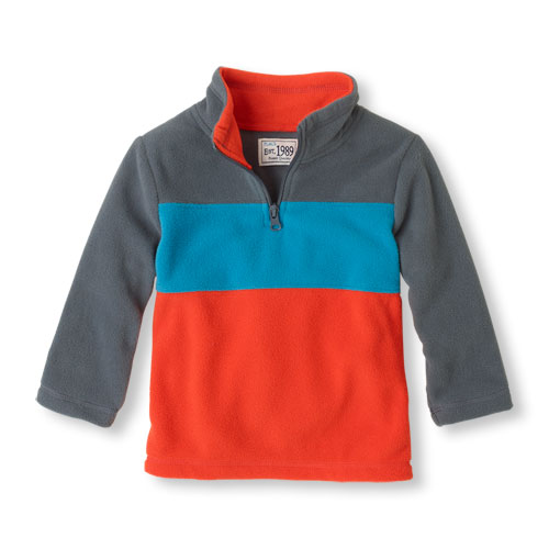colorblock half-zip microfleece top