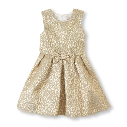 leopard brocade dress