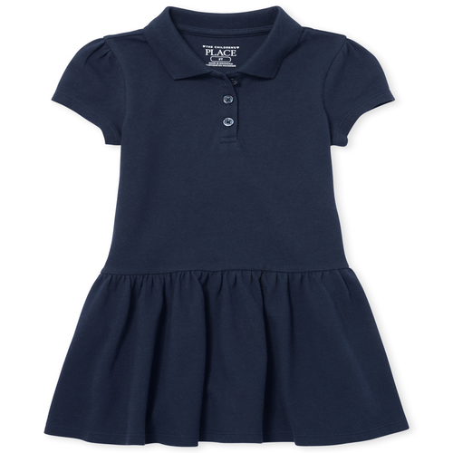 Toddler Girls Uniform Short Sleeve Polo Dress