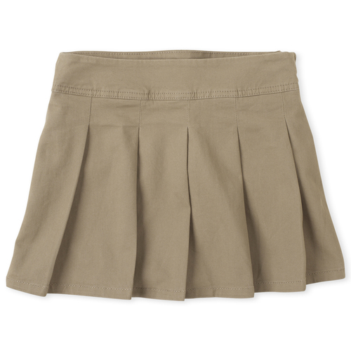 

Girls Uniform Pleated Skort - Tan - The Children's Place