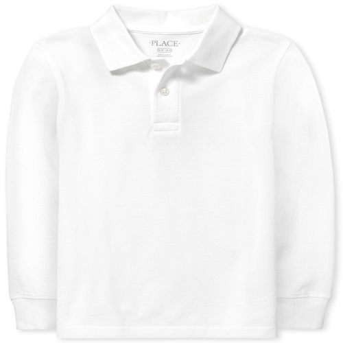 Boys Long Sleeve Solid Pique Polo