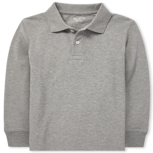 Boys Long Sleeve Solid Pique Polo