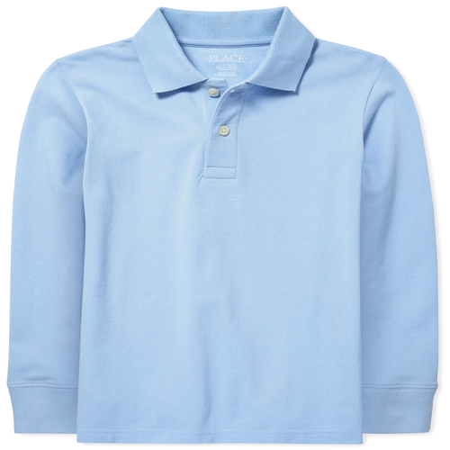 Boys Long Sleeve Solid Pique Polo