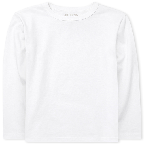Boys Boys Long Sleeve Basic Tee - White T-Shirt - The Children's Place