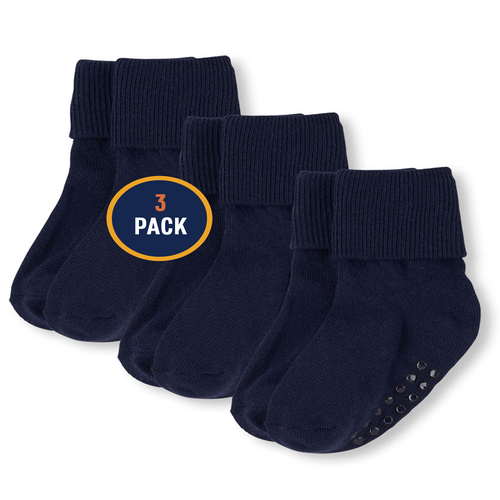 Unisex Baby And Toddler Basic Triple Roll Socks 3-Pack