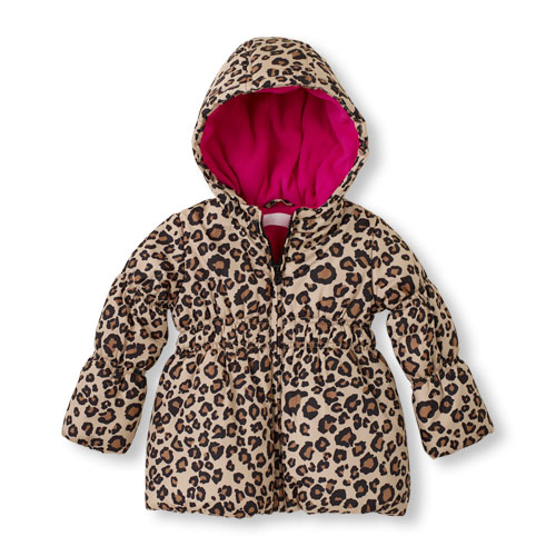 Leopard Print Hooded Puffer Jacket