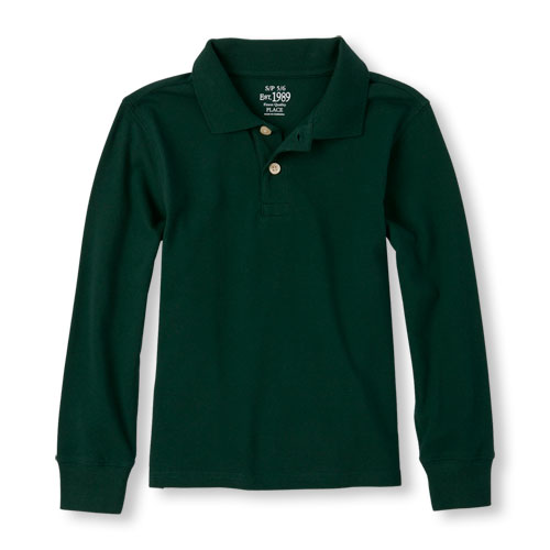 Boys Uniform Long Sleeve Pique Polo