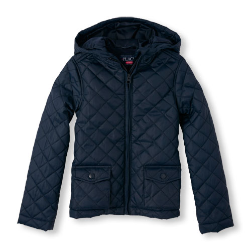 Girls Long Sleeve Hooded Quilted Jacket | The Children's Place
