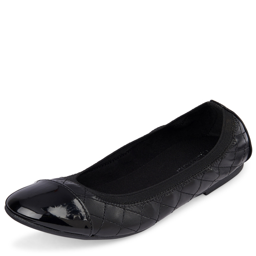 Girls Quilted Kayla Ballet Flat - Black - The Children's Place