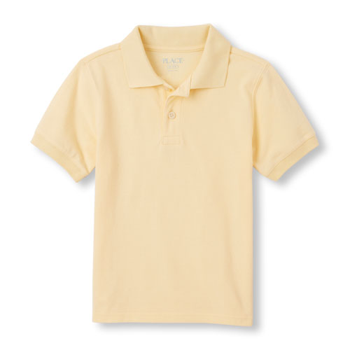 Boys Uniform Short Sleeve Solid Pique Polo