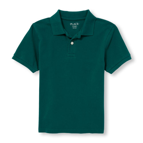 Boys Uniform Short Sleeve Solid Pique Polo