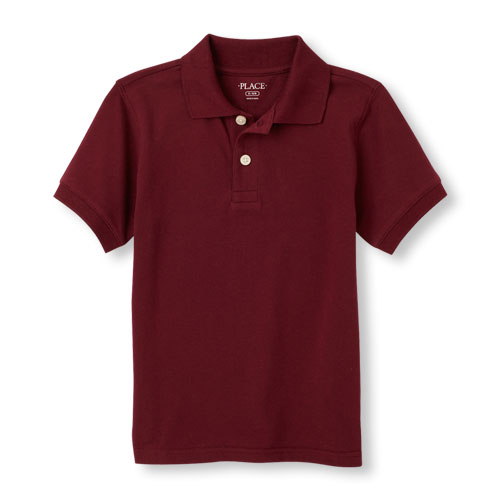 Boys Uniform Short Sleeve Solid Pique Polo