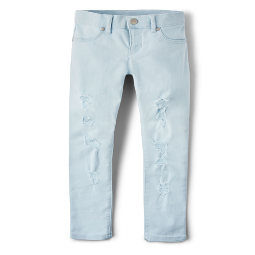 Girls Ripped Denim Jeggings