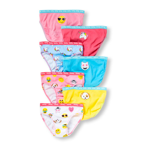 Toddler Girls Days-Of-The-Week Emoji Briefs 7-Pack