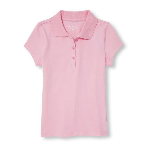 Girls Uniform Short Sleeve Basic Pique Polo