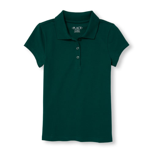 Girls Uniform Short Sleeve Basic Pique Polo