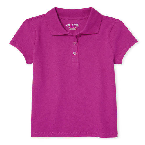 Girls Uniform Short Sleeve Basic Pique Polo