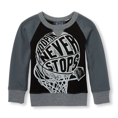 Toddler Boys Active Long Raglan Sleeve Graphic Top