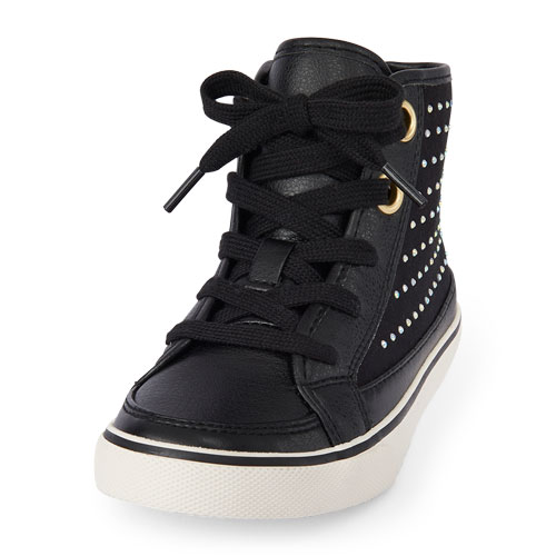 Girls Studded Hi-Top Popstar Sneaker