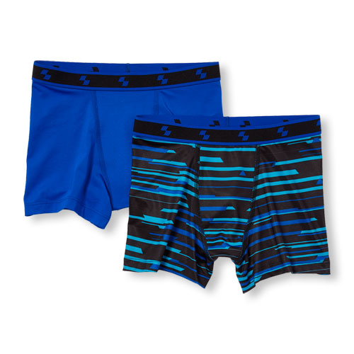 Boys Striped And Solid Performance Boxer Briefs 2-Pack