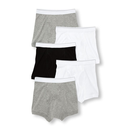 Boys Solid Boxer Briefs 5-Pack