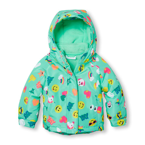 Toddler Girls Long Sleeve Printed 3-In-1 Jacket