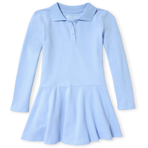 Girls Uniform Long Sleeve Polo Dress