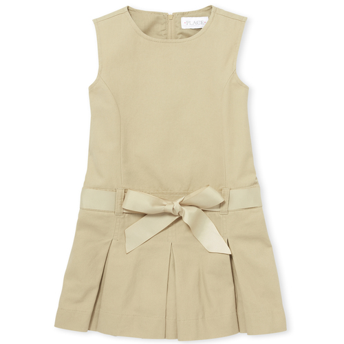 Girls Uniform Sleeveless Ribbon Belt Jumper