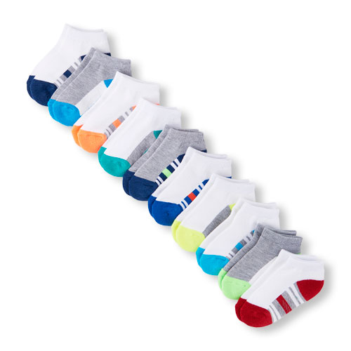 Toddler Boys Sporty Ankle Socks 10-Pack
