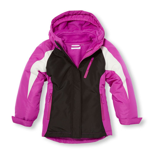 Girls Long Sleeve Colorblock 3-In-1 Jacket
