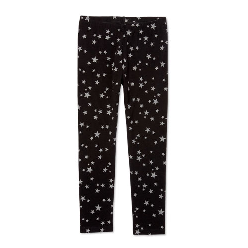 Girls Glitter Printed Leggings