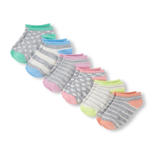 Toddler Girls Mixed Print Scalloped Ankle Socks 6-Pack