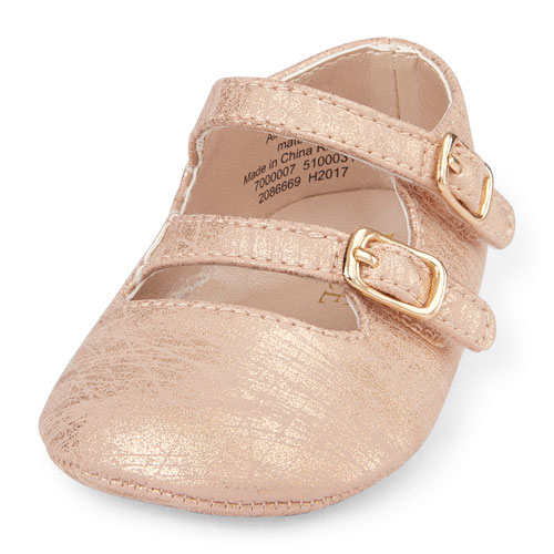 Baby Girls Foil Buckle Flat