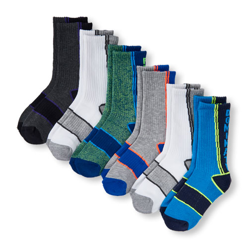 Boys Statement Marled Colorblock Crew Socks 6-Pack