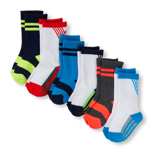 Toddler Boys Mixed Stripe Crew Socks