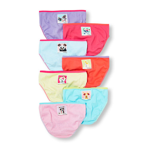 Girls Snap Animals Days Of The Week Briefs 7-Pack